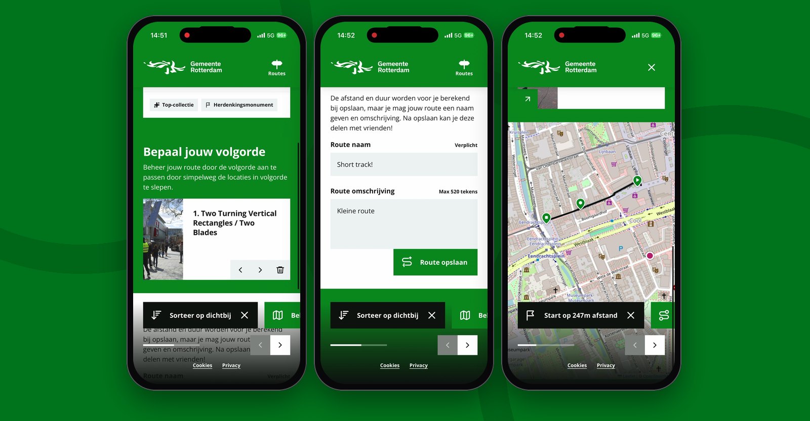 Making your own route: choose, order, name and save